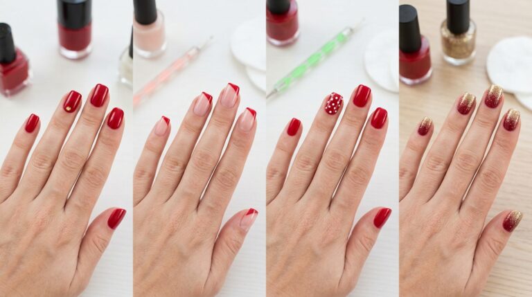 Easy Red Nail Designs for Beginners at Home